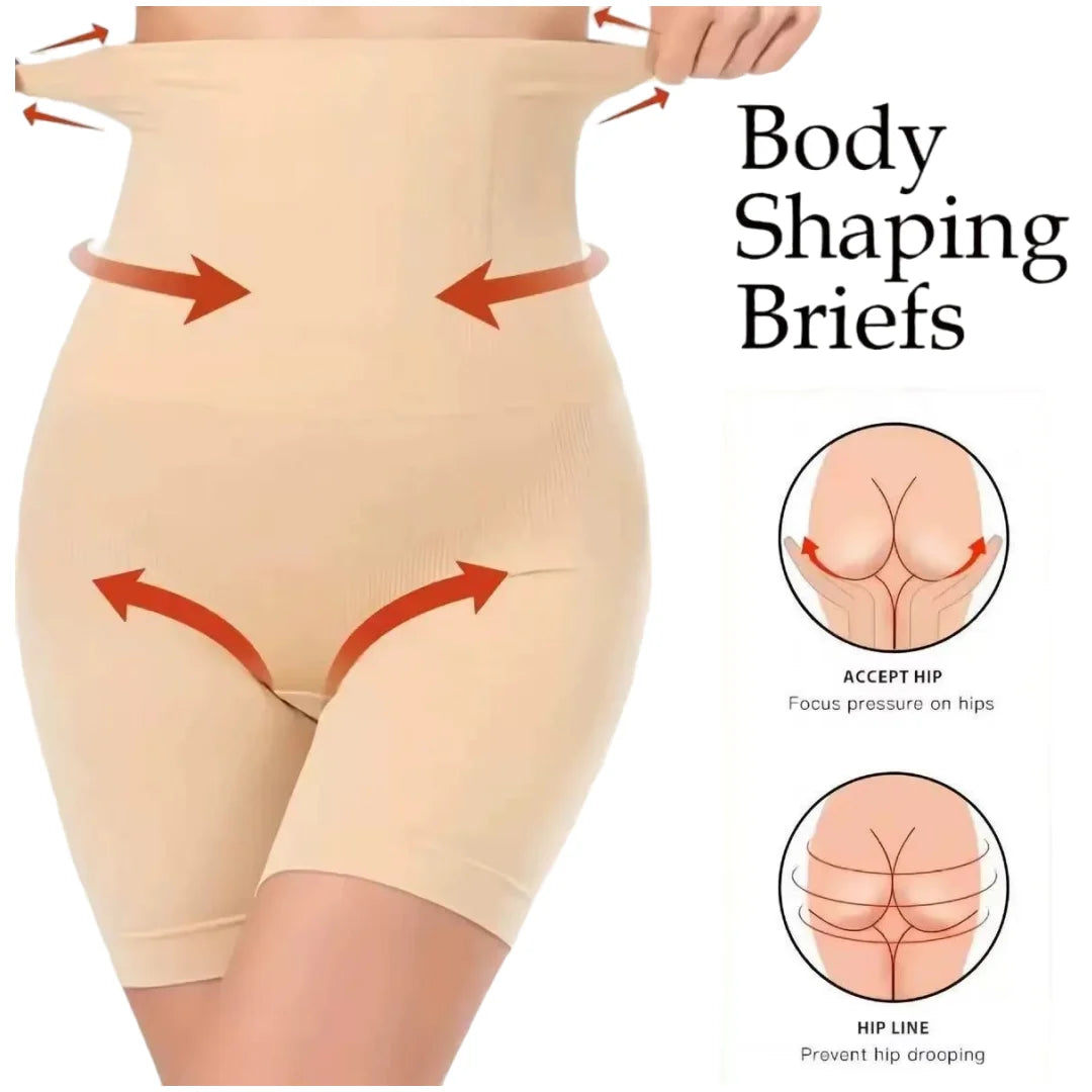 Seamless High Waisted Shaping Training Pants, Suitable for Women, Hip Control and Mid Thigh Shaping Shorts