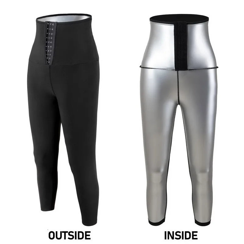 Qtree Sauna Body Shaper Pants Women Hot Thermo Sweat Slimming Shorts Fitness Hooks Workout Gym Leggings Waist Trainer Shapewear