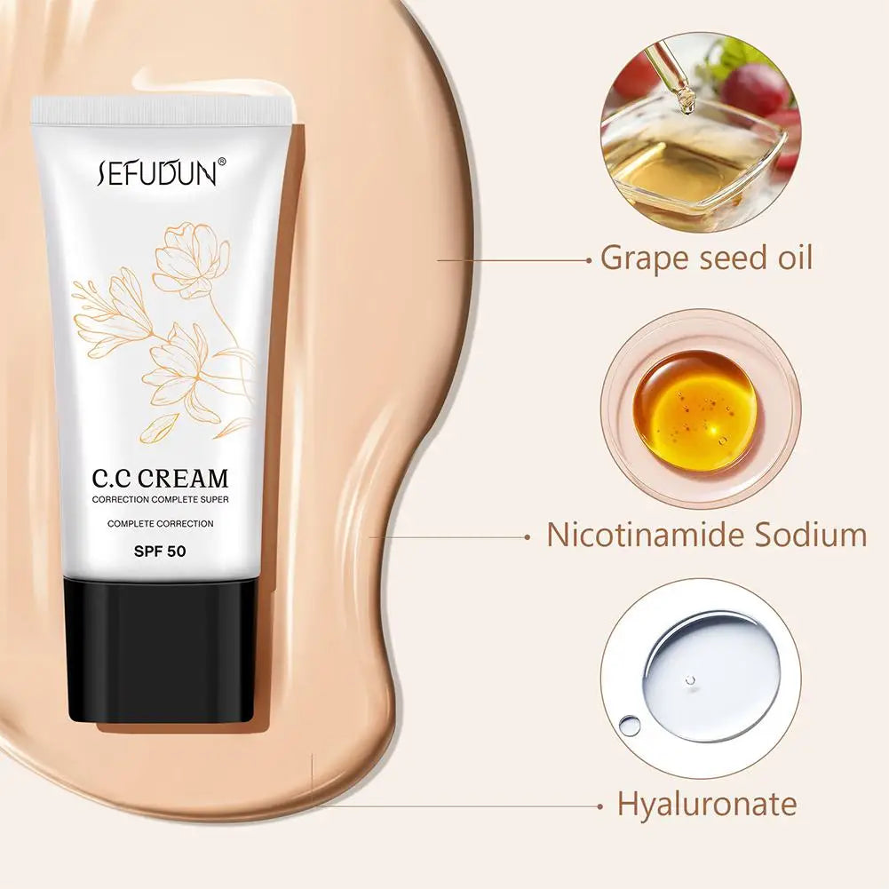 With Spf 50 Color Changing CC Cream Full Coverage Color Changing Full Coverage Cream Even Skin Tone Self Adjusting