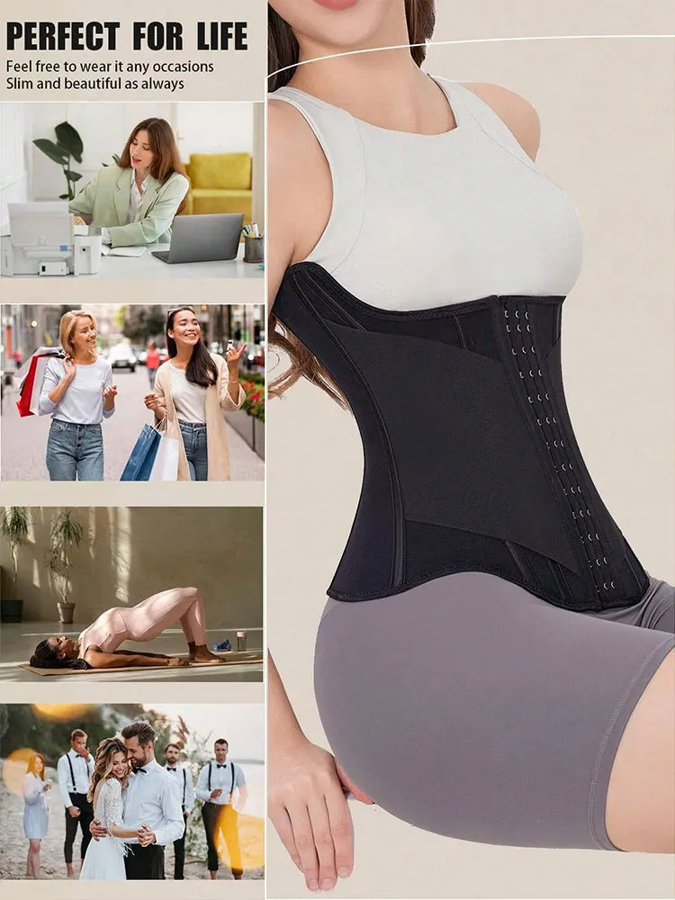 U-shaped Waist Trainer Corset Women Buttoned Shapers Breast Lifted Waist Trainer Steel Bone Slimming Breathable Shapewear