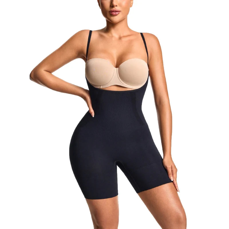New XS Seamless Shapewear Bodysuit Shorts For Women Body Shaper Slim Waist Tummy Control Nude Open Bust Slimming Bodysuit Shaper