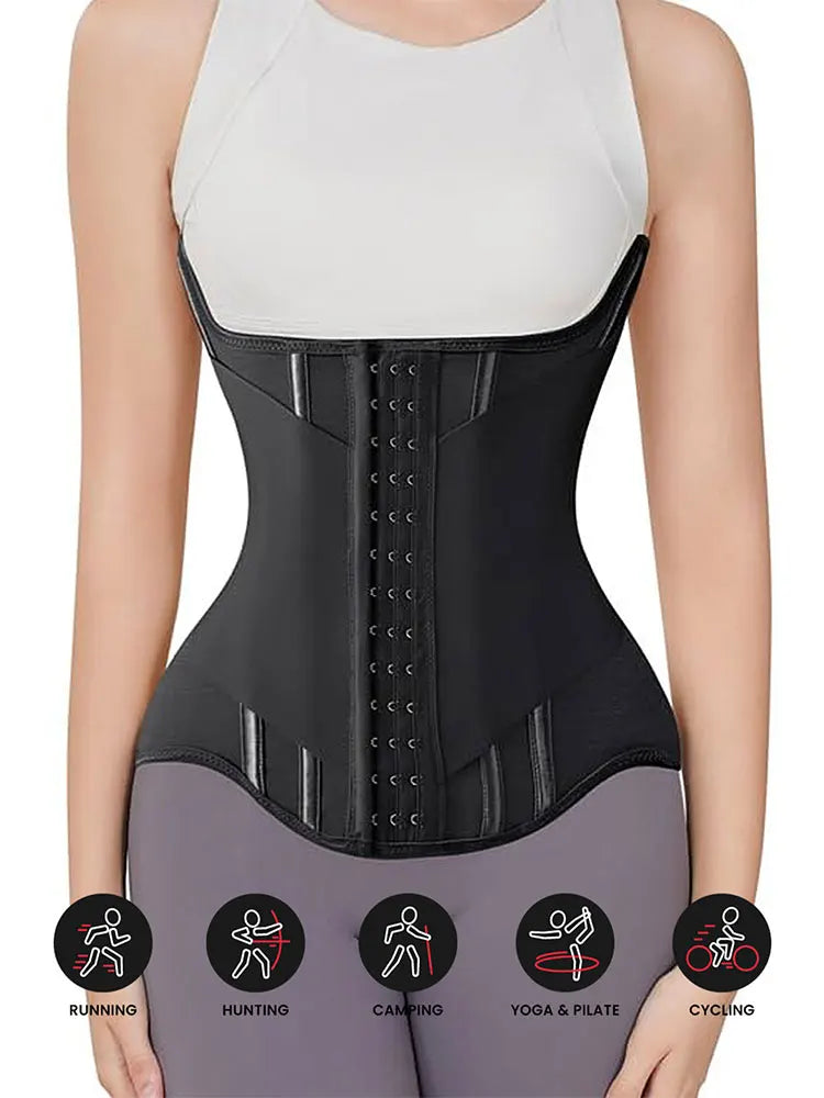 U-shaped Waist Trainer Corset Women Buttoned Shapers Breast Lifted Waist Trainer Steel Bone Slimming Breathable Shapewear