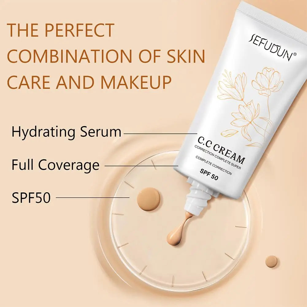 With Spf 50 Color Changing CC Cream Full Coverage Color Changing Full Coverage Cream Even Skin Tone Self Adjusting