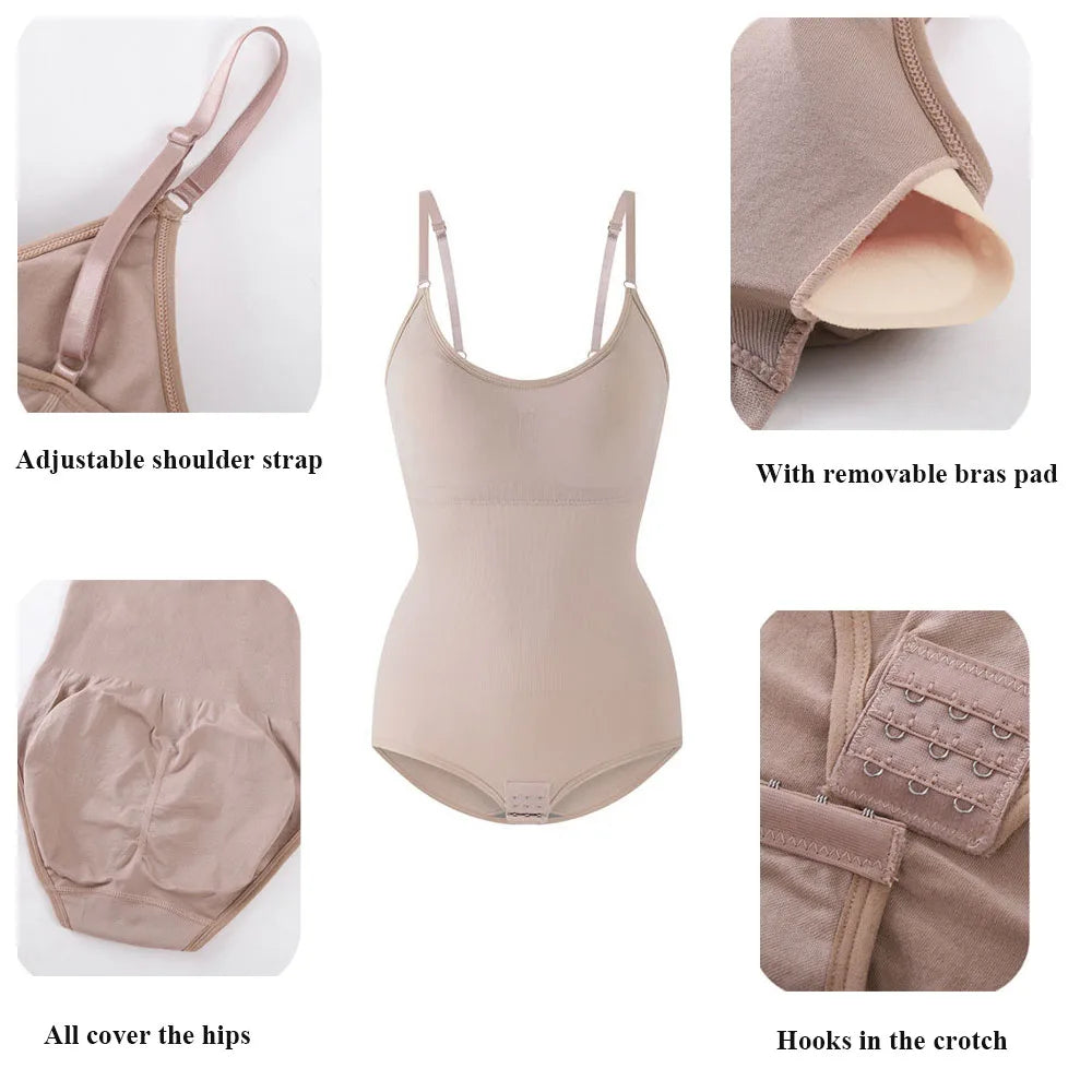 Shapewear Bodysuit Women Abdomen Control Body Shaper Jumpsuit with Bras