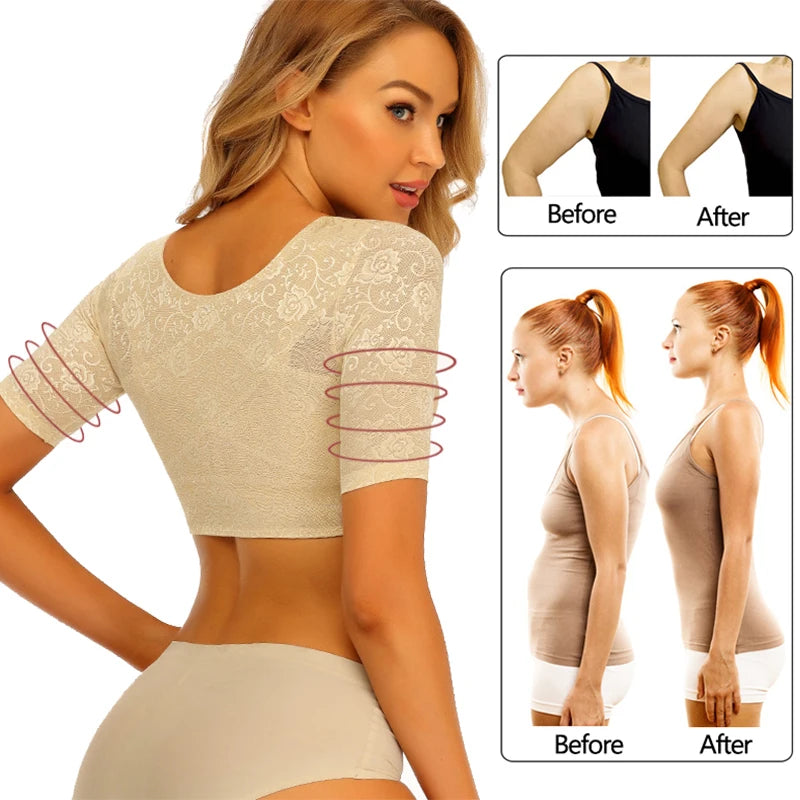 Upper Arm Shapers for Women Tops Arm Compression Slimming Shapewear Humpback Posture Corrector Shapers Vest Tops