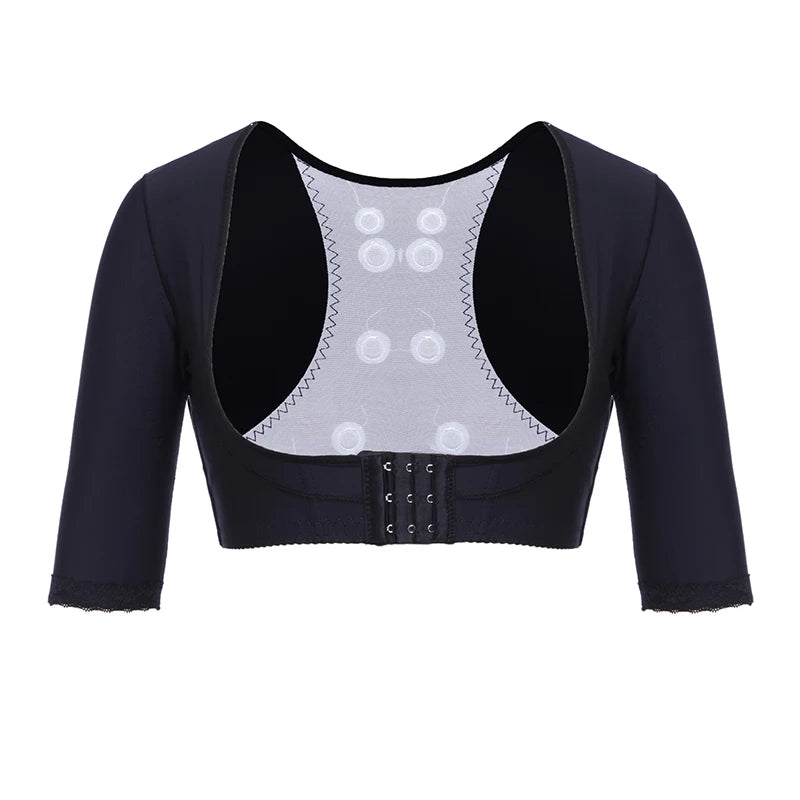 Upper Arm Shaper for Women Post Surgery Compression Sleeves Slimmer Posture Corrector Top Front Closure Breast Support Shapewear