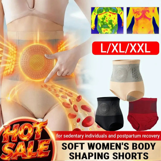 Soft Women's Body Shaping Shorts, Seamless High Waist Body Sculpting Panties, Abdominal Control Butt Lifting Fat Burn Anti-Slip