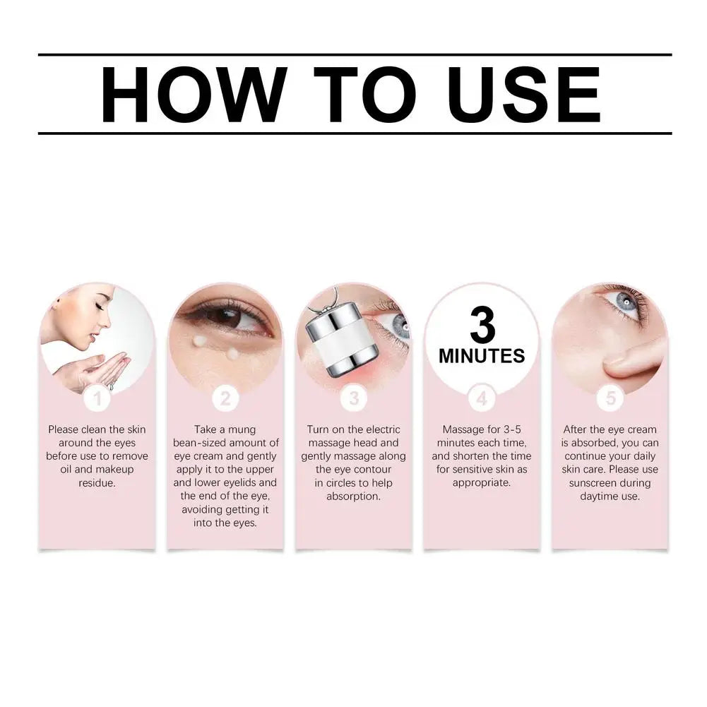 Electric Massage Eye Cream Firming Moisturizing Fades Wrinkles Brighten Skin eye cream Delays Aging Gentle Vibration