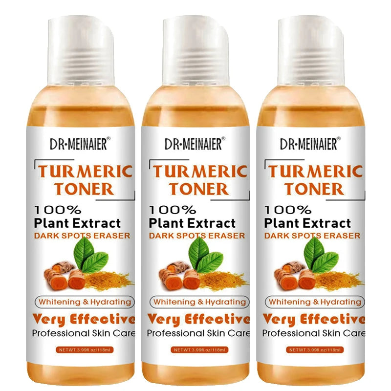 1/2/3pcs Turmeric Toner Face Brightening Dark Corrector Moisturizing Face Serum Vitamin C Ginger Essence Skin Lightener 118ml/pc