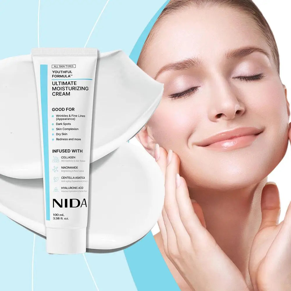NIDA Moisturizing Cream Multi-Action Rejuvenating Face Cream Repairs Damage Ultimate Cream For All Skin Types Skin Care