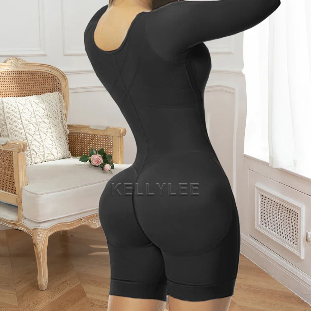 Skin-Friendly Full Body Shaper for Women Seamless Butt Lifter Shaper Enhancer Soft Adjustable Shapewear Bodysuit with Hook Eyes