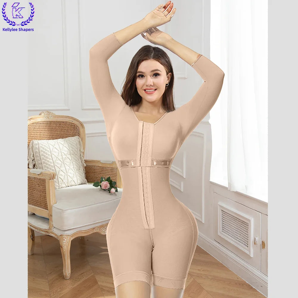 Skin-Friendly Full Body Shaper for Women Seamless Butt Lifter Shaper Enhancer Soft Adjustable Shapewear Bodysuit with Hook Eyes