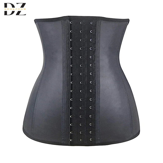Women 9-Steel-Bone 100% Latex Rubber Girdle Waist Trainer Corsets Hourglass Body Shaper Long Torso Waist Cincher Weight Loss