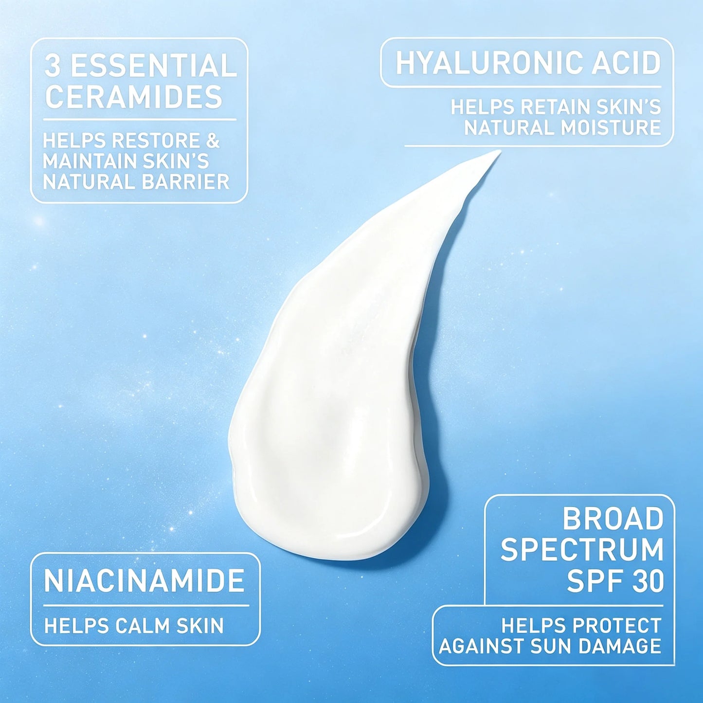 CeraVe AM Facial Moisturizing Lotion with SPF 30, Broad Spectrum Sunscreen, Hyaluronic Acid Niacinamide Ceramides, 3 Fl Oz