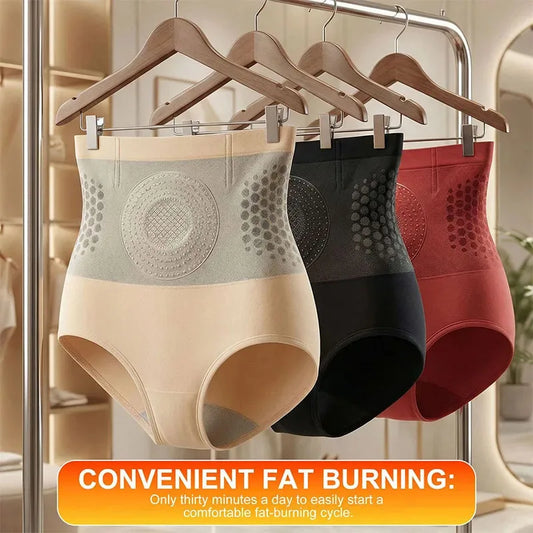 New Women High Waisted Body Shaping Shorts Microparticle Sculpting Shorts Seamless Abdominal Control Butt Lifting Non-Slip Brief