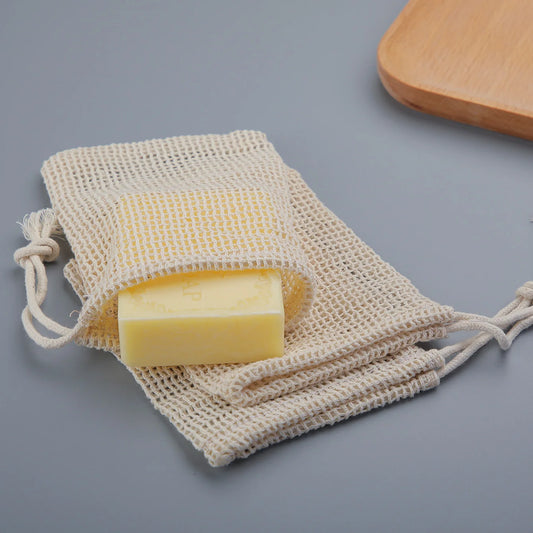 Natural Cotton Soap Saver Bag, 3 Pieces Eco-friendly Handmade lathering Cotton Mesh Soap Pouch for Body Cleansing Skincare, this is one of Beverly's best sellers and this is one of the products that are being bundled to donat