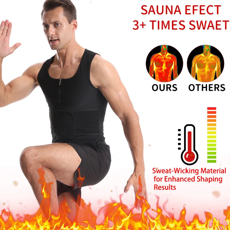 Men's Body Shaper Abdomen Reducer Sweat Sauna Vest Fitness Belt Waist Trainer Belly Slimming Shapewear Fat Burner Corset Top