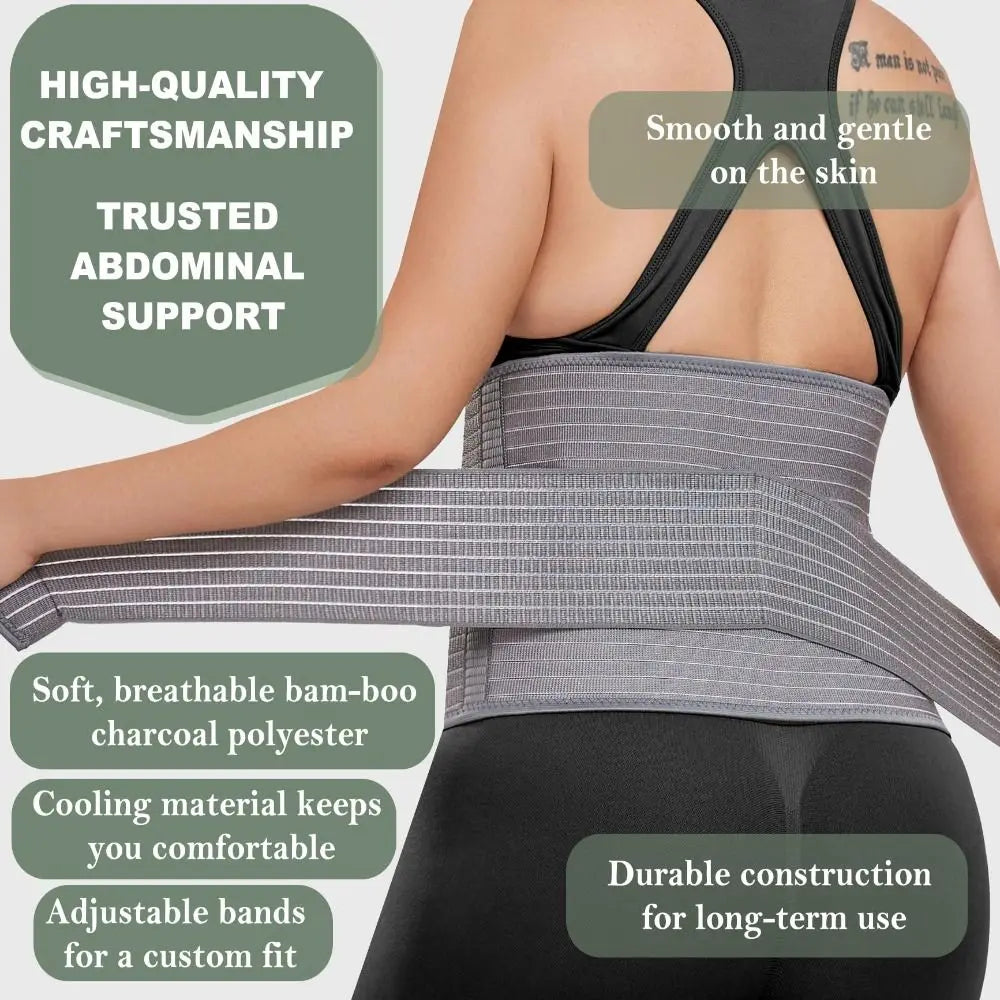 Breathable Post Surgery Abdominal Binder Elastic Support Postpartum Belly Band Wrap Belly Binder Recovery Belt Post C Section