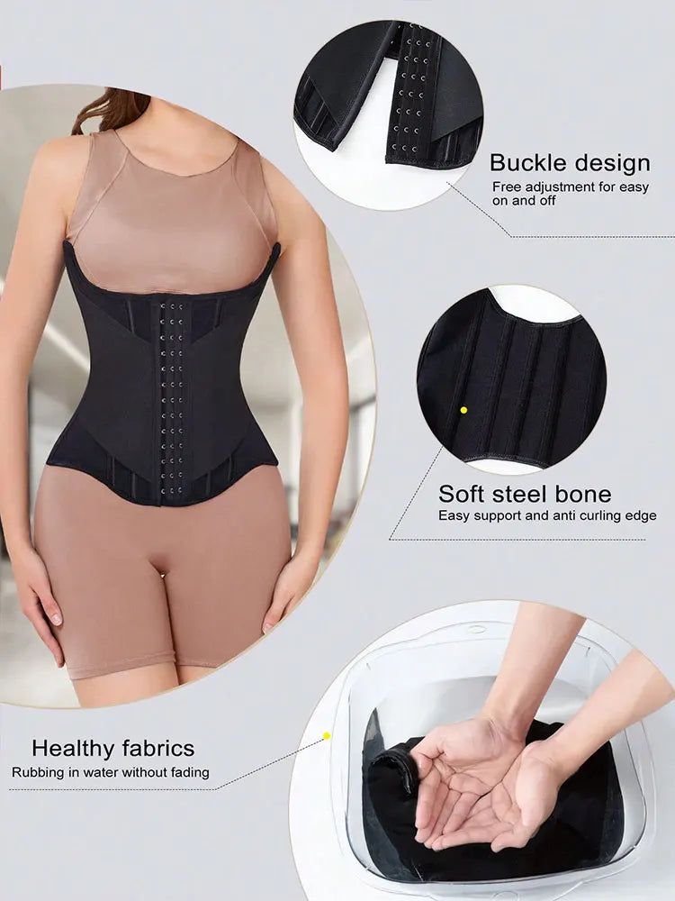 U-shaped Waist Trainer Corset Women Buttoned Shapers Breast Lifted Waist Trainer Steel Bone Slimming Breathable Shapewear