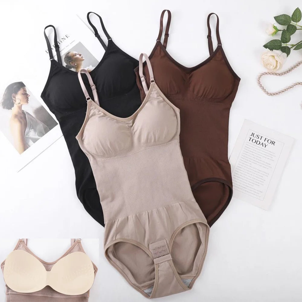 Shapewear Bodysuit Women Abdomen Control Body Shaper Jumpsuit with Bras