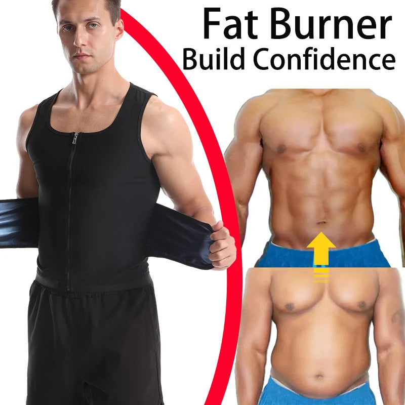 Men's Body Shaper Abdomen Reducer Sweat Sauna Vest Fitness Belt Waist Trainer Belly Slimming Shapewear Fat Burner Corset Top