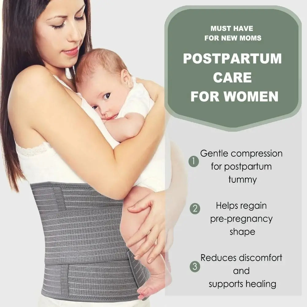Breathable Post Surgery Abdominal Binder Elastic Support Postpartum Belly Band Wrap Belly Binder Recovery Belt Post C Section