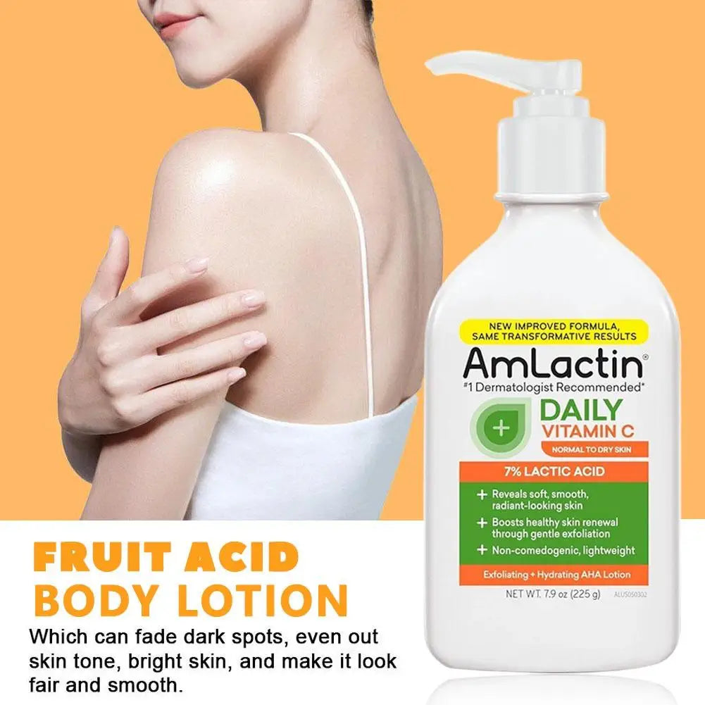 Amlactin Moisturizing Body Lotion With Fruit Acid Gently Exfoliates Dead Skin Cells Reduce Roughness For Seasonally Sensitive Sk