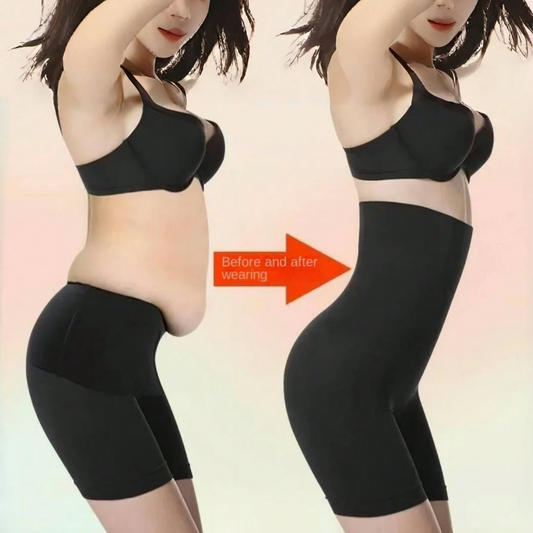 Seamless High Waisted Shaping Training Pants, Suitable for Women, Hip Control and Mid Thigh Shaping Shorts