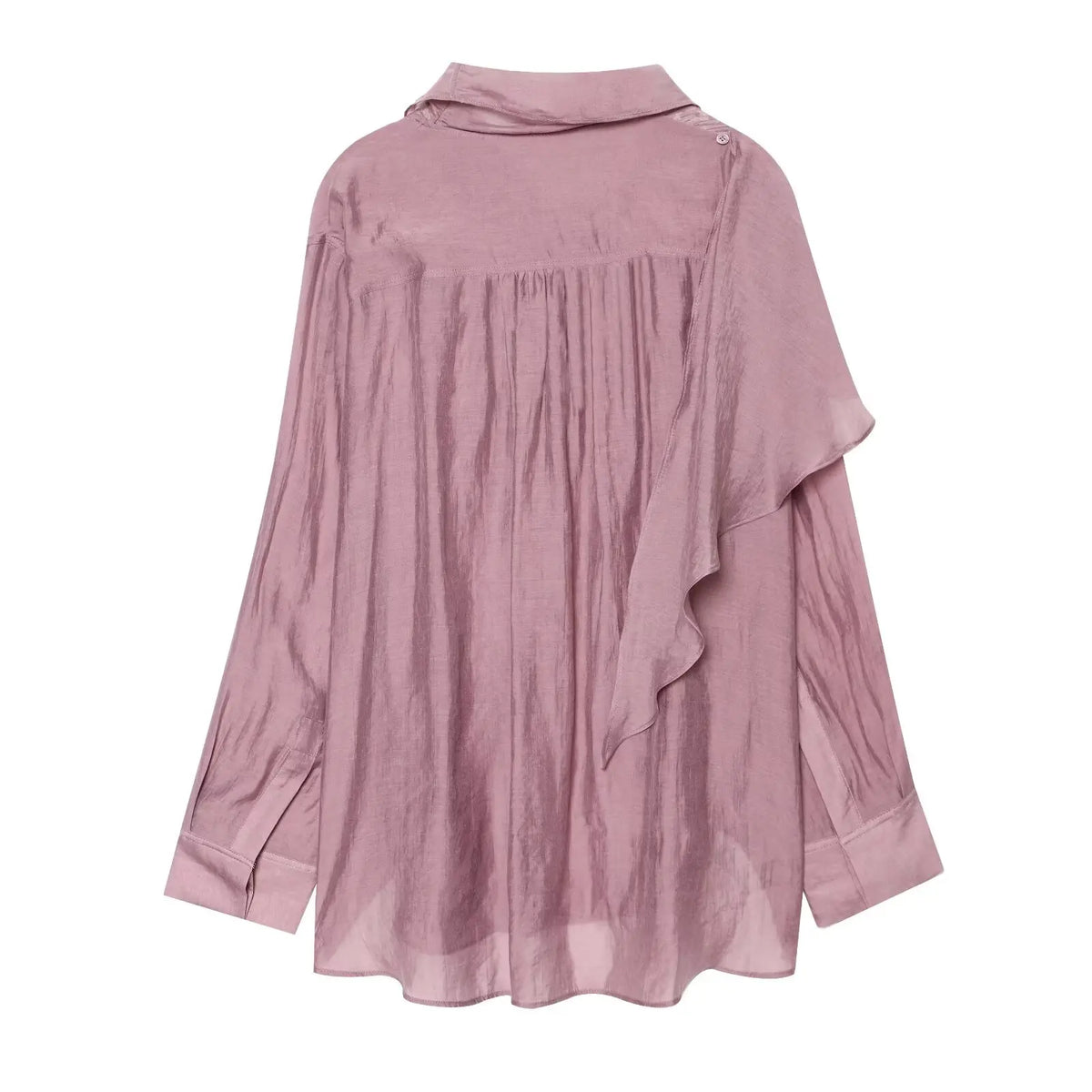 Asymmetrical Scarf Collar Blouse — Vintage Long Sleeve Shirt