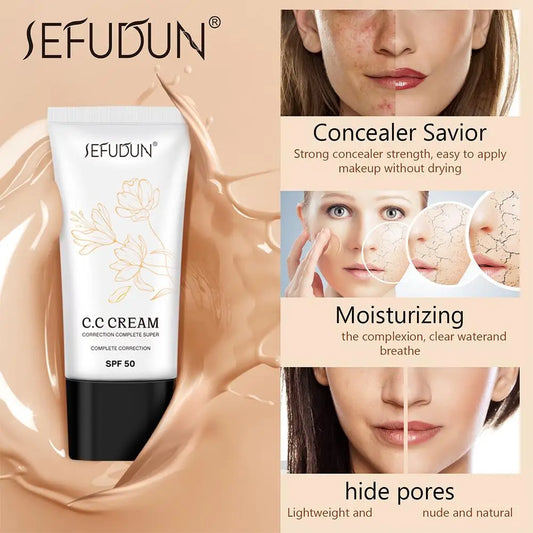 With Spf 50 Color Changing CC Cream Full Coverage Color Changing Full Coverage Cream Even Skin Tone Self Adjusting