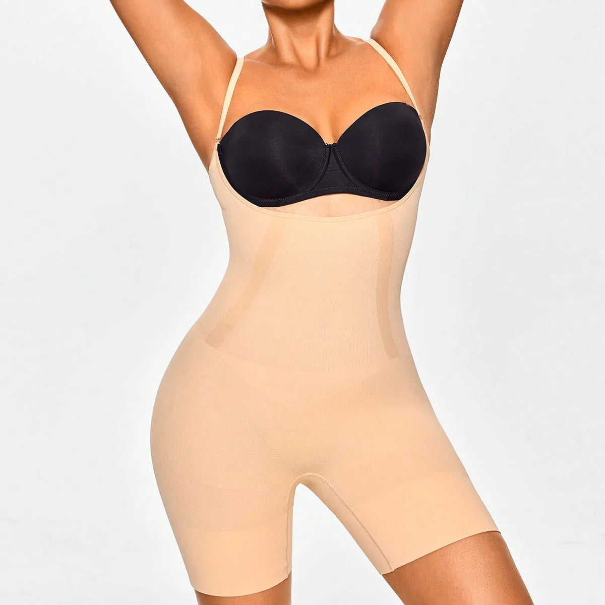 New XS Seamless Shapewear Bodysuit Shorts For Women Body Shaper Slim Waist Tummy Control Nude Open Bust Slimming Bodysuit Shaper