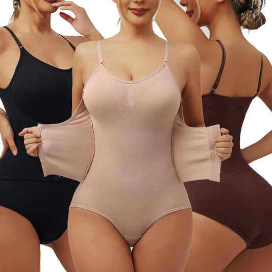 Women Sexy Waist Trainer With Hooks Shapewear Seamless Slimming Butt Lifter Shaper Open Crotch Bodysuit High Elastic Underwear