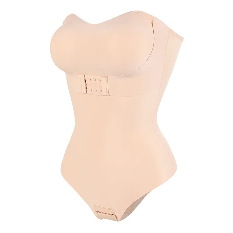 Women Sexy Shapers Bra Lifter Thong S-4XL Bodysuits Slimming Waist Invisible Front Closure Underwear Removable Strap Lingeries